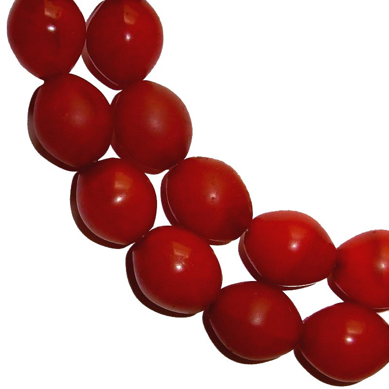 Olivenperlen, rot, 20x24 / Strang