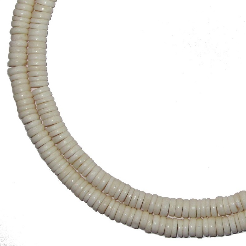 Knochenperlen, ø ca. 8mm. 1 Strang. 12)Knochenperlen, ø ca. 8mm. 1 Strang.