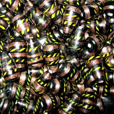 Glasperle mit Aventurin, grün, ca. 13x20mm