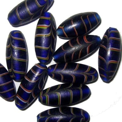 Featherbead blau, ca. 14x30mm. 1st.