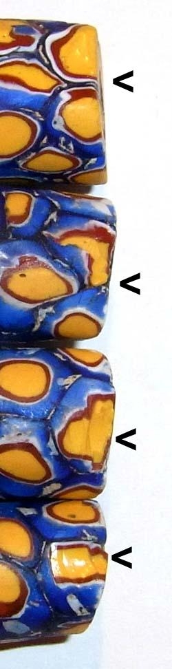 Alte Millefiori Beads / 4 Perlen.