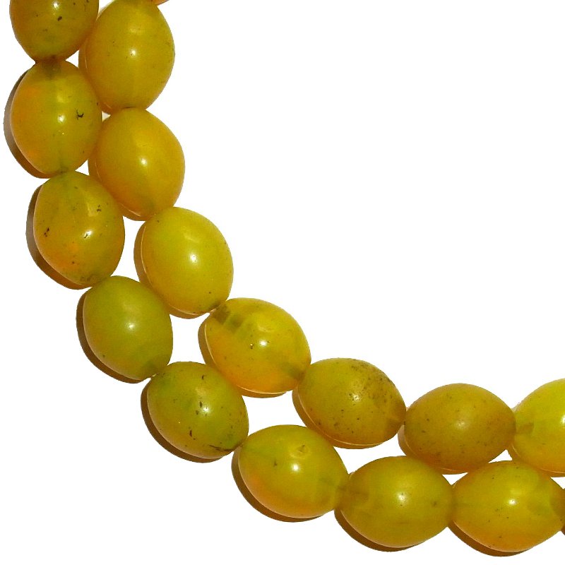Olivenperlen, gelb, 14x16mm / Strang