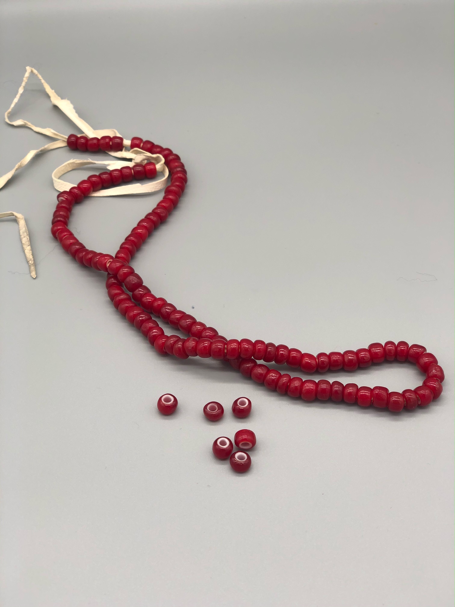 Crowbeads Red White Inside 