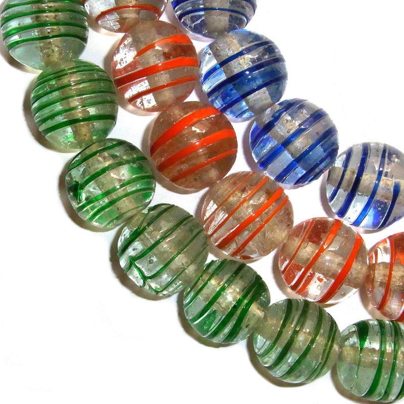 Spiralperlen, ø ca. 26mm Strang, versch. Farben