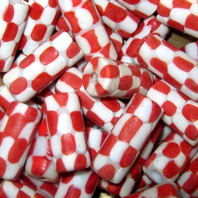 Millefiori-Perle, zyl. 11x25mm / 5 st.