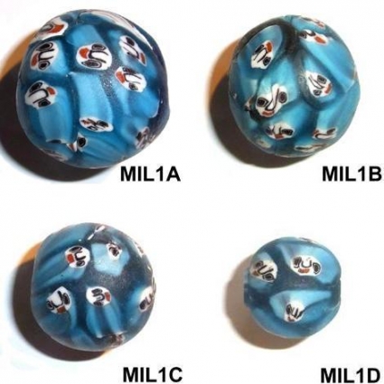 Millefiori-Gesichtsperlen, türkis