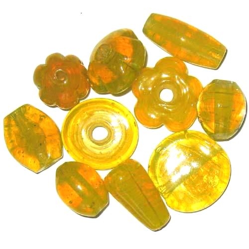 Maxi-Beads, gelb, 10 Perlen