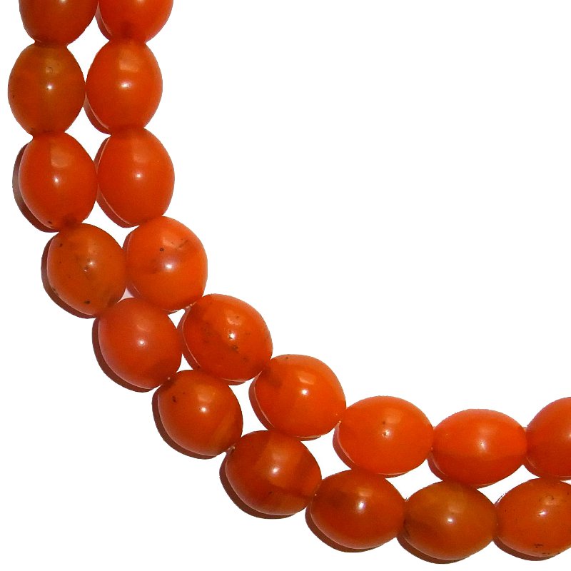 Olivenperlen, orange, 14x16mm / Strang