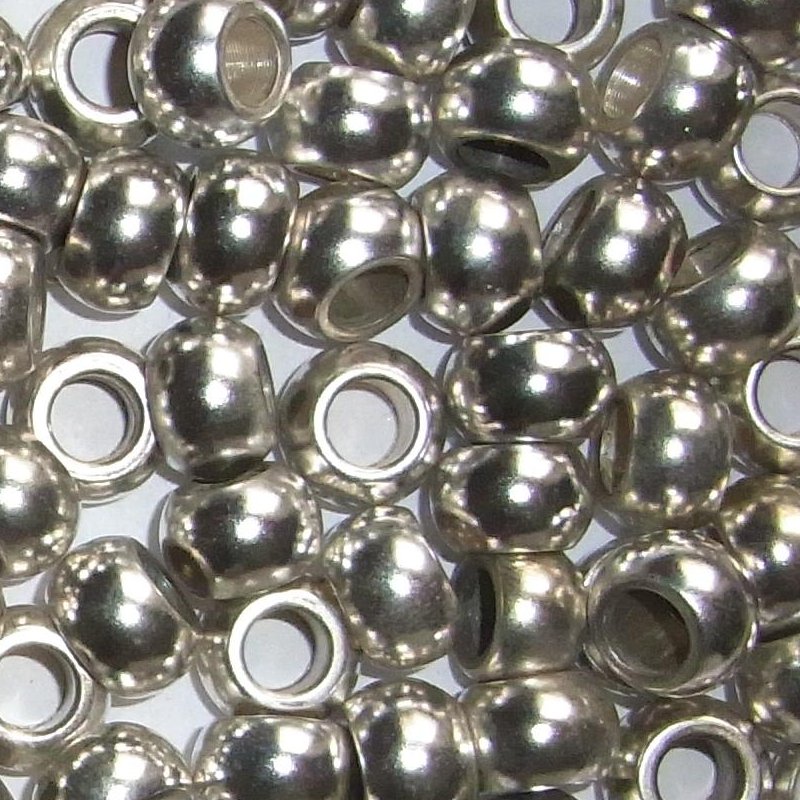 Messingperlen, ø 12mm, 100st. versilbert
