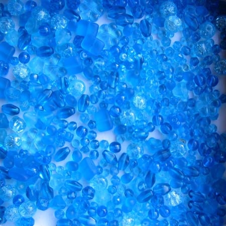 Glasperlenmischung, türkis, 100g.