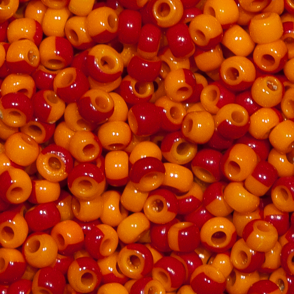 Gestreifte Ponybeads - 6/0 100g.