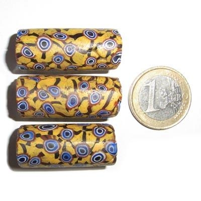 Alte Millefiori Beads / 3 XL Perlen