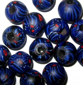 Millefioriperle, rund, ø18mm. 1st.