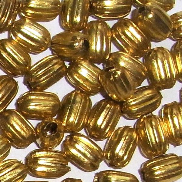 Messingperlen, oval 6x10mm.