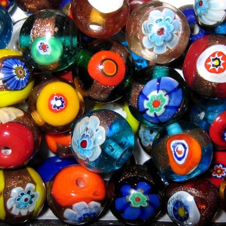 Perlen Mischung / Millefiori 250g./1kg