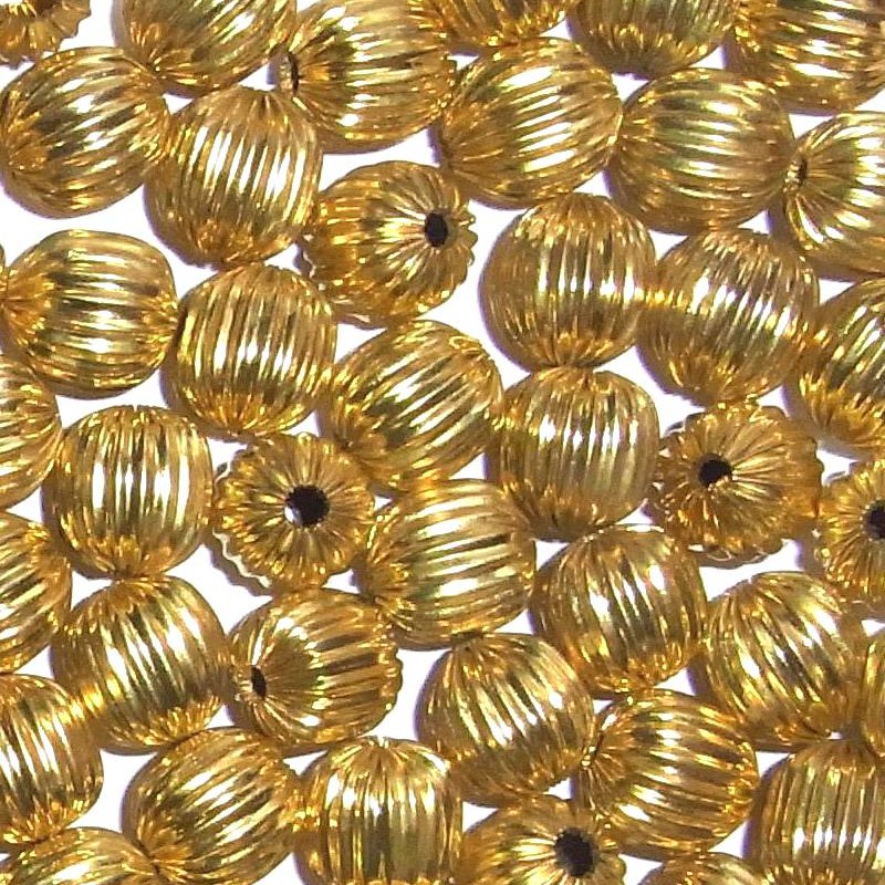 Messingperlen, geriffelt ø 10mm.