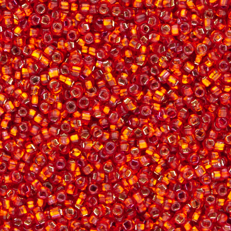 Charlottebeads mit Silbereinzug, Rot. 100g.