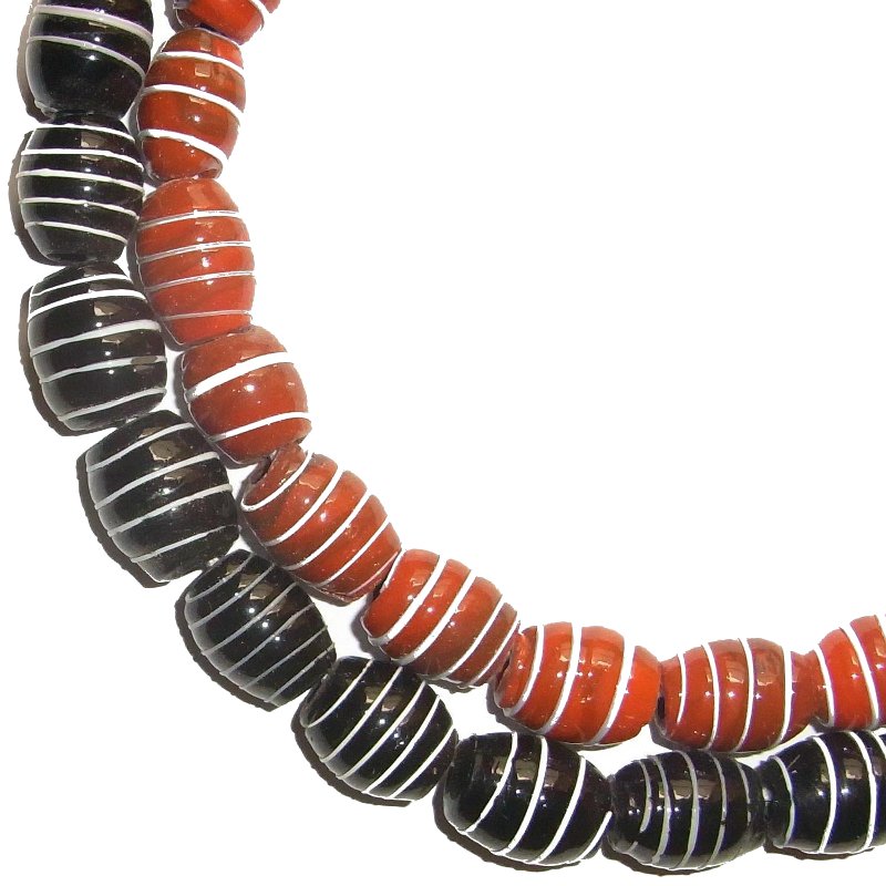 Spiralperlen, rot, ca.14x18mm. Strang.