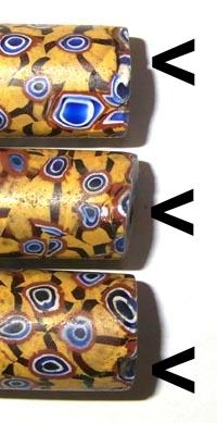 Alte Millefiori Beads / 3 XL Perlen