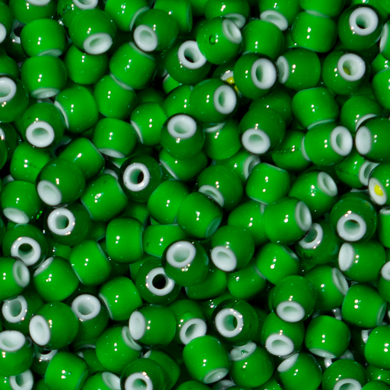 White Hearts / Grün, ø 5mm. 100gr.