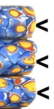 Alte Millefiori Beads / 3 "XL" Perlen