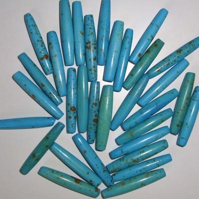 Türkis Bone Hairpipes 38mm
