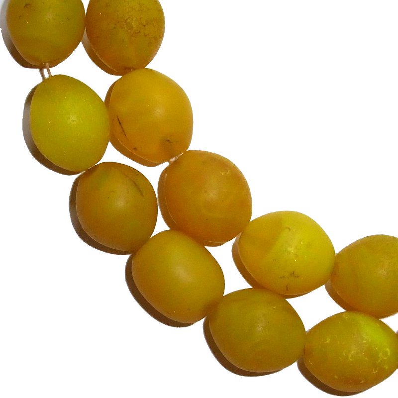Olivenperlen, gelb, 20x24mm / Strang
