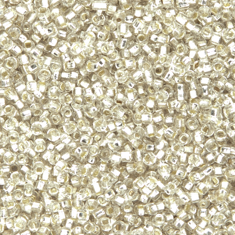 Charlottebeads mit Silbereinzug, Kristall. 100g.