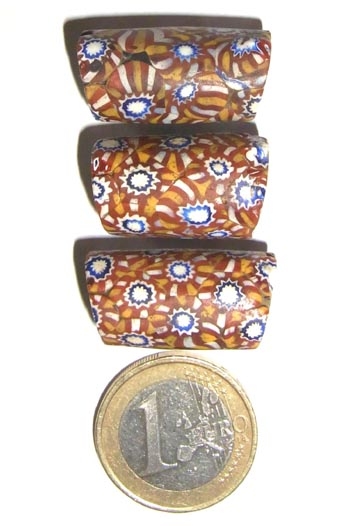 Alte Millefiori Beads / 3 Perlen