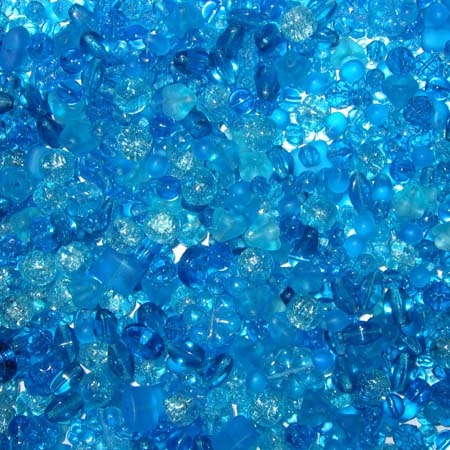 Glasperlenmischung, türkis, 100g.