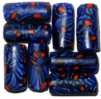 Millefioriperle, zyl. 15x38mm / 1st.