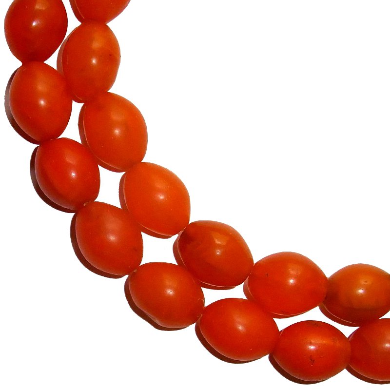 Olivenperlen, orange, 15x19mm / Strang