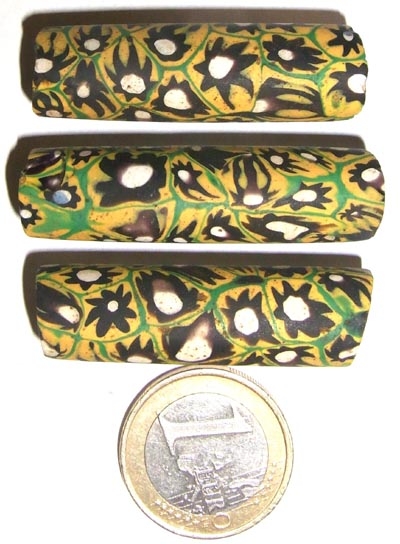 Alte Millefiori Beads / 3 "XL" Perlen