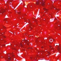 Glasperlenmischung, rot, 100g.