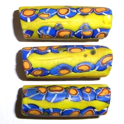 Alte Millefiori Beads / 3 "XL" Perlen