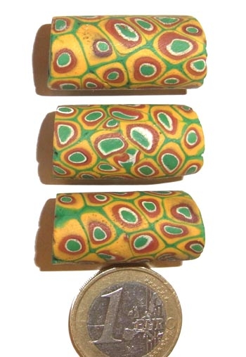 Alte Millefiori Beads / 3 Perlen